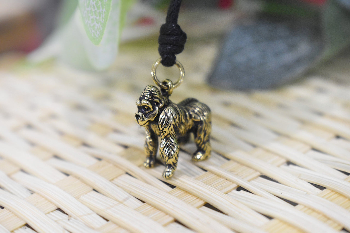 King Kong Gorilla 92.5 Sterling Silver Gold Brass Necklace Pendant Jewelry