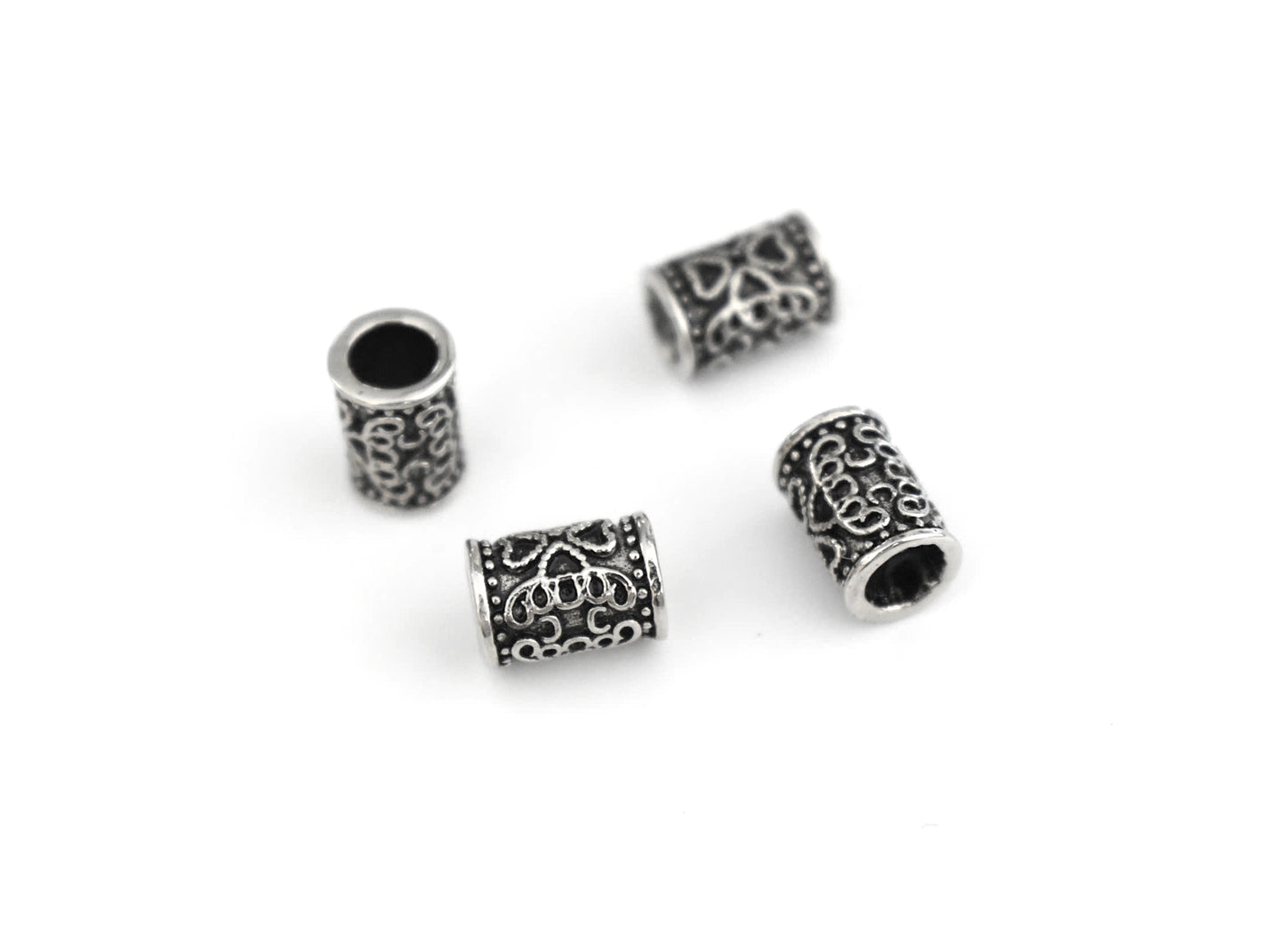 Set Of 2 Metal Beads Silver Color Jewelry Beads For Jewelry Making Bracelet NecklaceDIY Craft