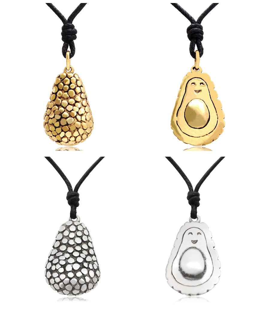 Avocado Fruit Pewter Silver Gold Brass Charm Necklace Pendent Jewelry