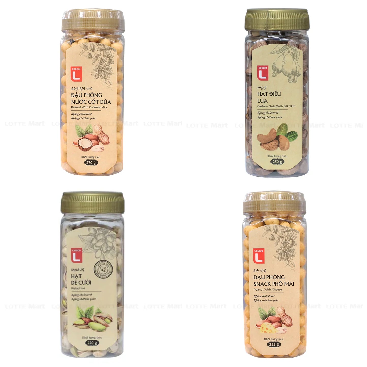 Choice L - Peanut With Cheese, Coconut Milk, Cashew Nuts & Pistachios - Vietnamese Products