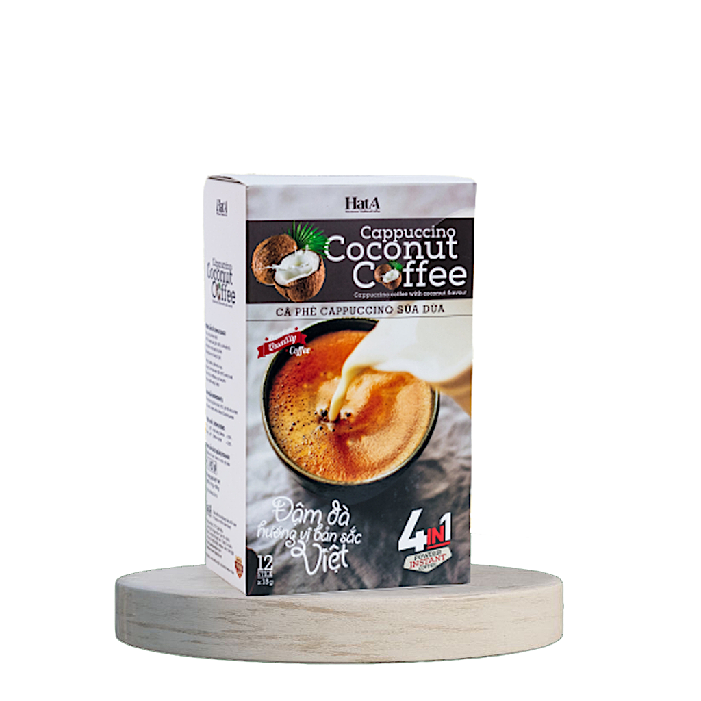 Hat A-Cappuccino Coffee 3 Flavours Durian, Coconut, Hazelnut Honey 12Stick x 18g