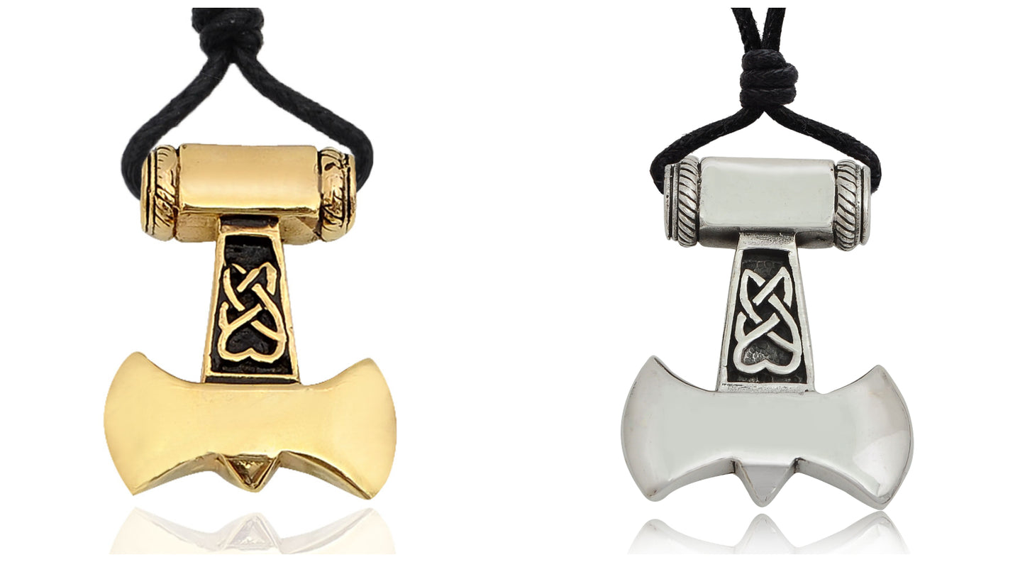 God's Hammer Mjolnir 92.5 Sterling Silver Brass Necklace Pendant Jewelry