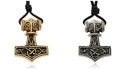 Hammer Of Thor Mjolnir Silver Pewter Gold Brass Necklace Pendant Jewelry