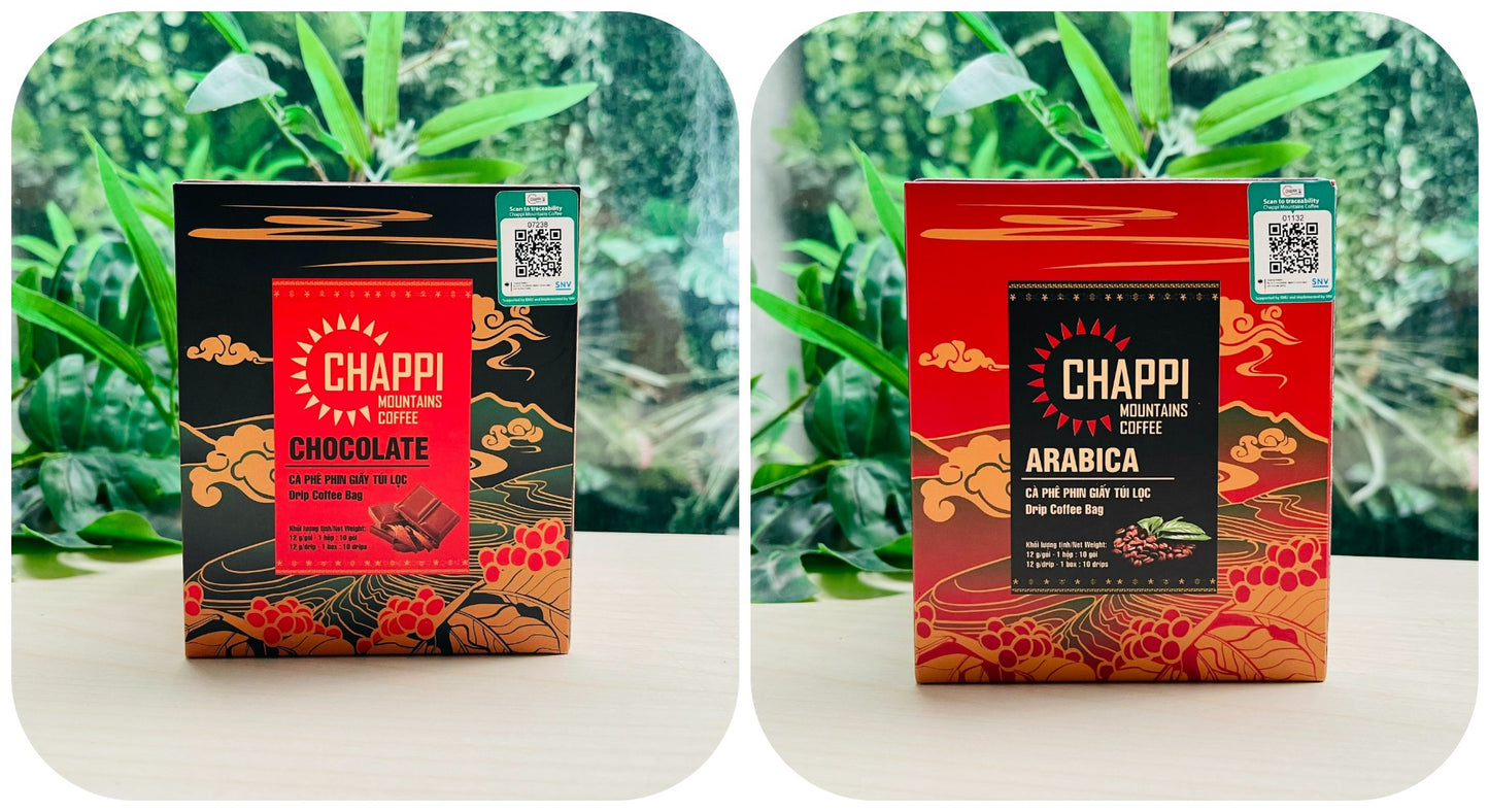 Chappi Mountains Coffee - Chocolate & Arabica Coffee Drip Bag 120g x 10 drips