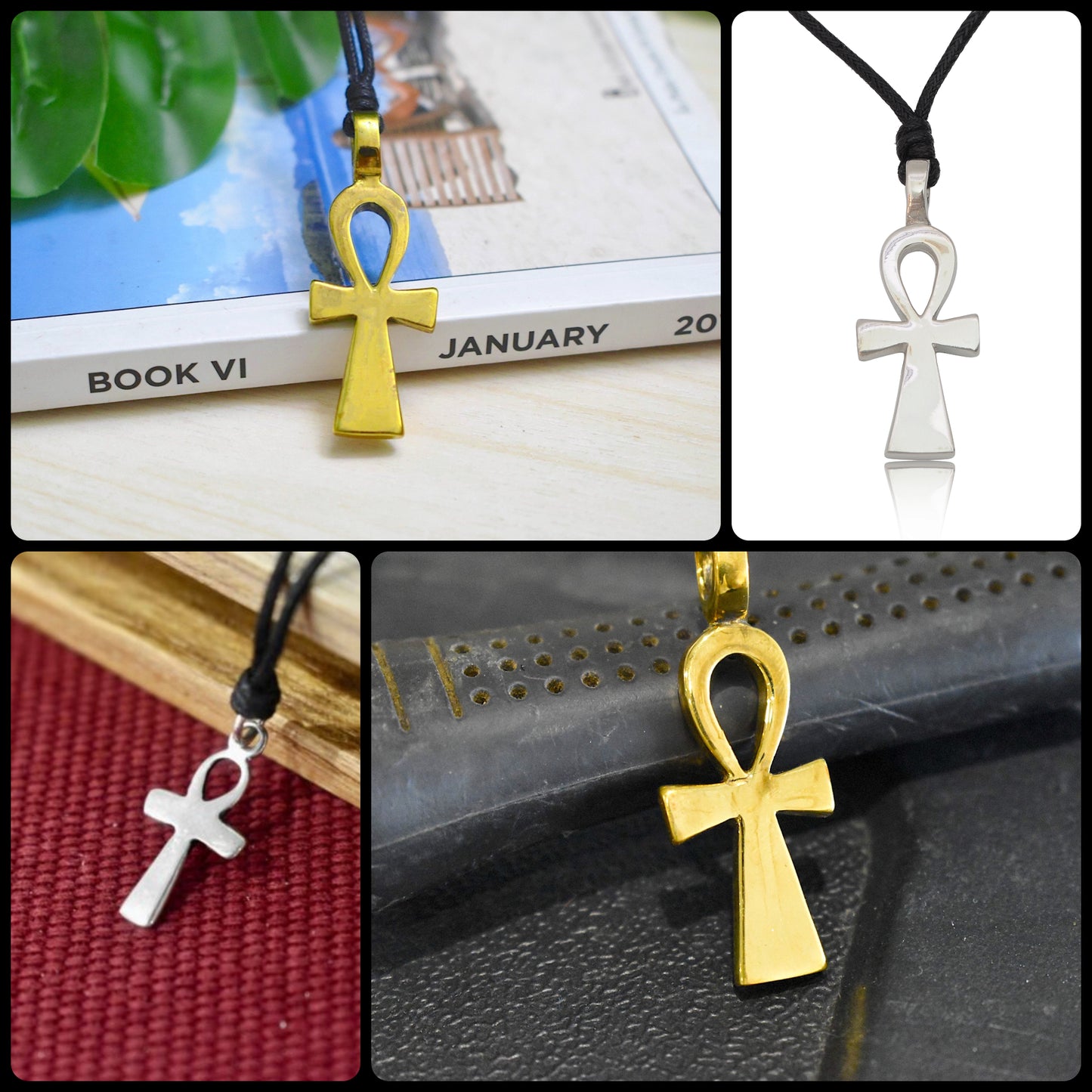 Egyptian Ankh Key 92.5 Sterling-silver Pewter Brass Necklace Pendant Jewelry