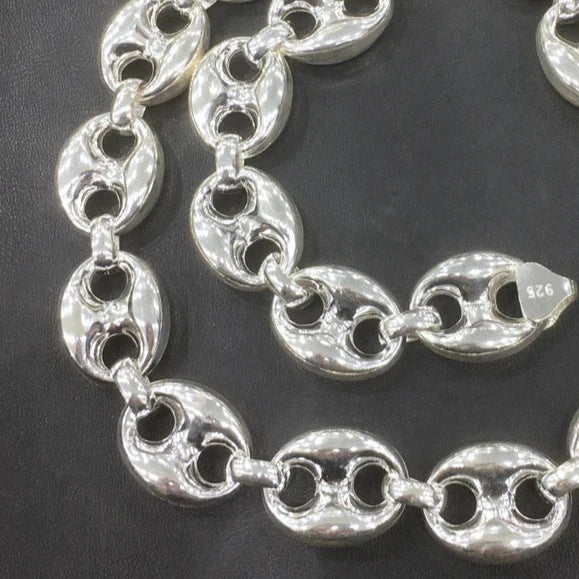 92.5 Sterling Silver 3D Puff Mariner Anchor Chain Link Beads Size XS to XL