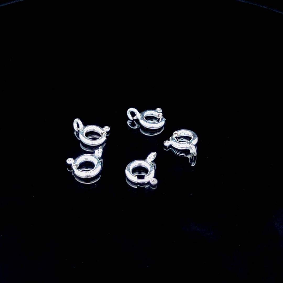 925 Sterling Silver Spring Ring Clasps with Open Ring 3pcs/ 5pcs Jewelry Making Supplies