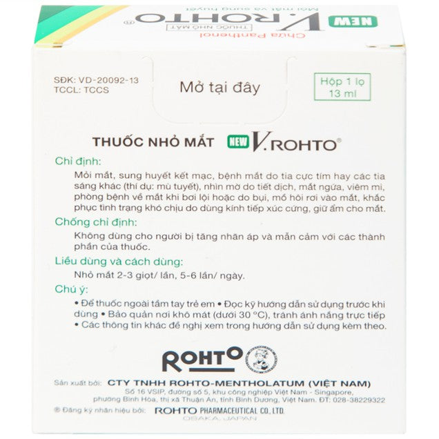 NEW V.Rohto Eye Relief Drops for Eyestrain, Congestion, Redness & Fatigue 13ml