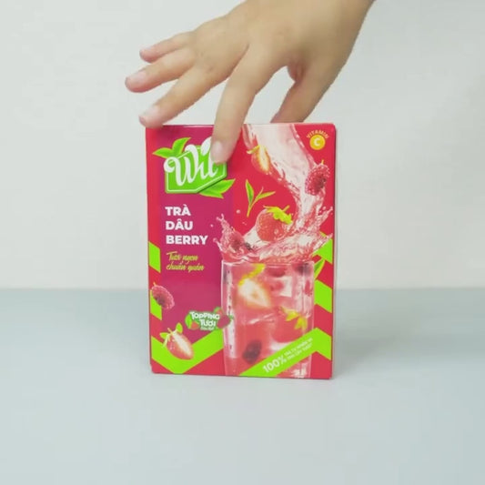 Wil Tea Strawberry Berry Tea With Real Topping 140g Trà Dâu Berry