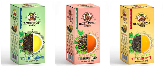 Robinson Farm Tea Box With Oolong Peach, Shan Tuyết, Thai Nguyen Tea Flavours 150g