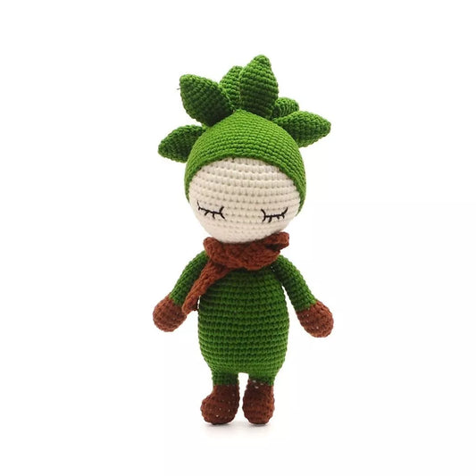 Cute Stone Lotus Handmade Amigurumi Stuffed Toy Knit Crochet Doll VAC