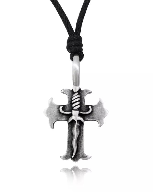 New Gothic Cross Templar Silver Pewter Charm Necklace Pendant Jewelry