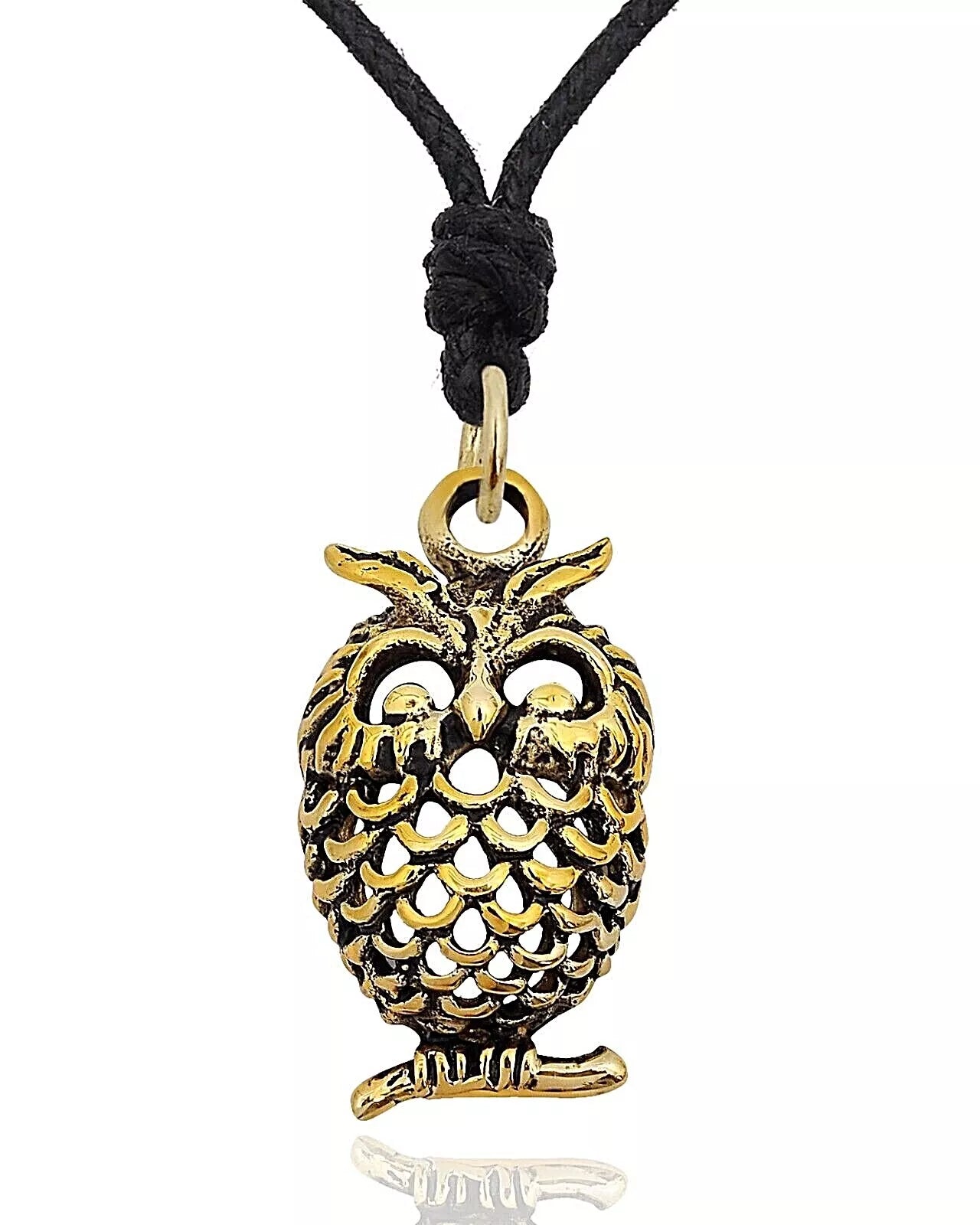 Owl Bird Brass Silver Pewter Gold Brass Charm Necklace Pendant Jewelry