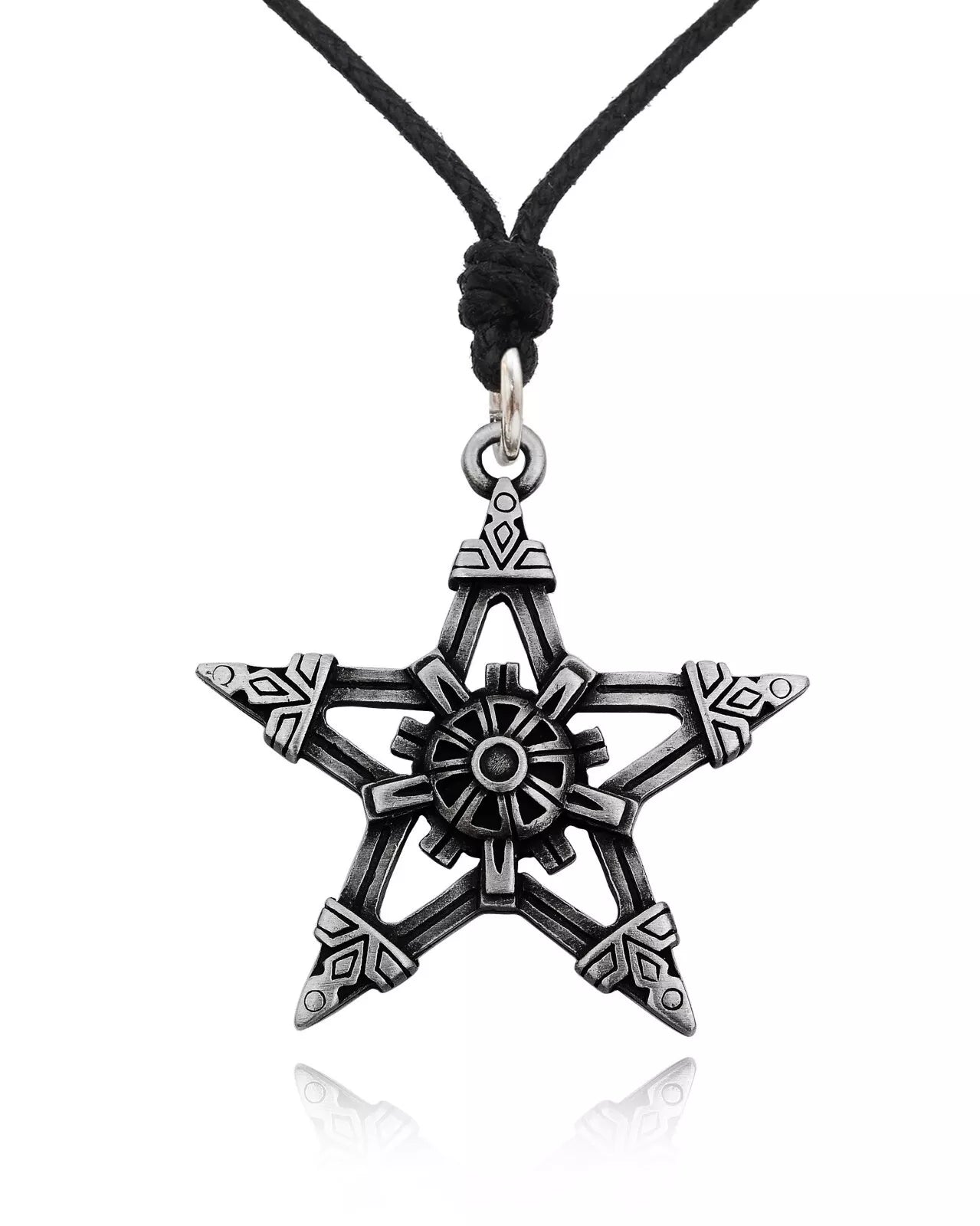 Pentagram Star Silver Pewter Charm Necklace Pendant Jewelry