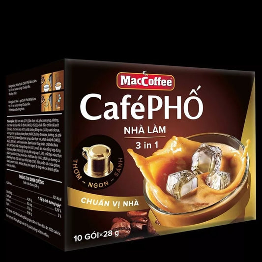 Cafe Pho Vietnamese 3in1 Instant Coffee Mix, Iced Milk, Black, Nha Lam Coffee
