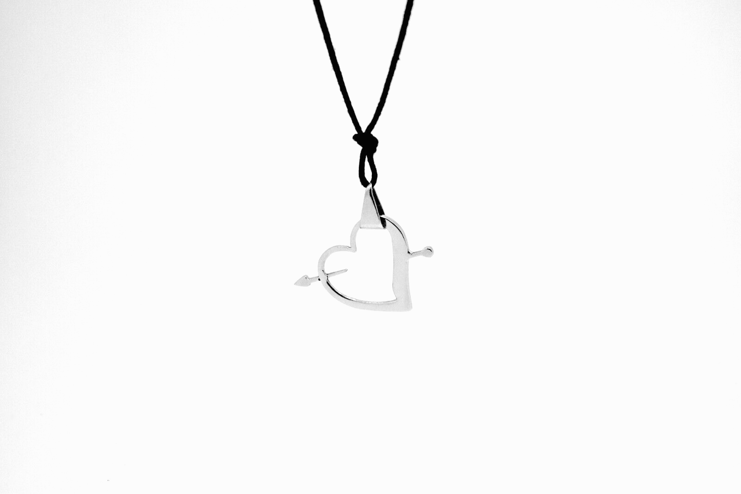 Chunky Cupid Heart Stainless Steel Necklace Pendant Jewelry