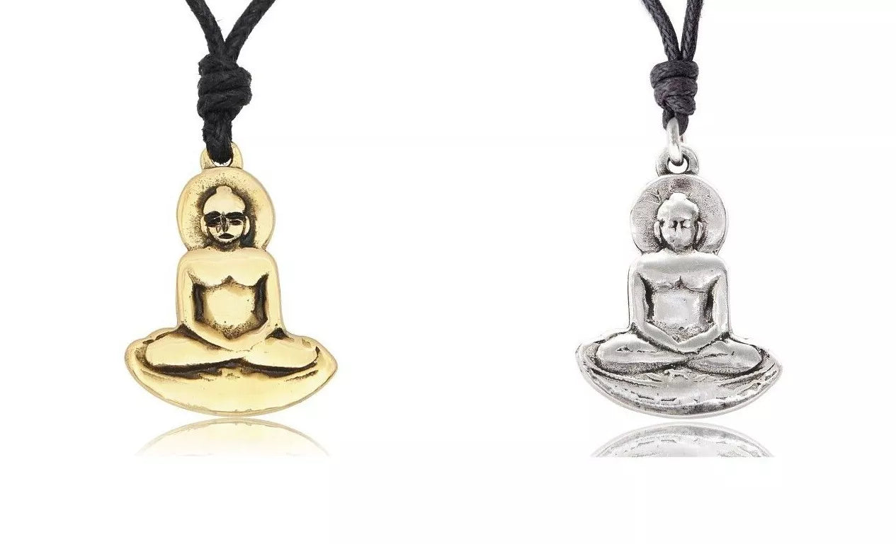 Buddha Yoga Meditation Silver Pewter Gold Brass Charm Necklace Pendant Jewelry