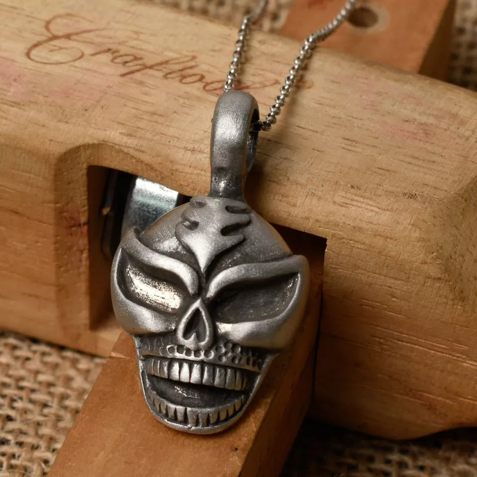 New Professional Wrestling Mask Silver Pewter Charm Necklace Pendant Jewelry