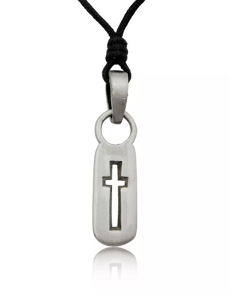 New Style Cross Silver Pewter Charm Necklace Pendant Jewelry