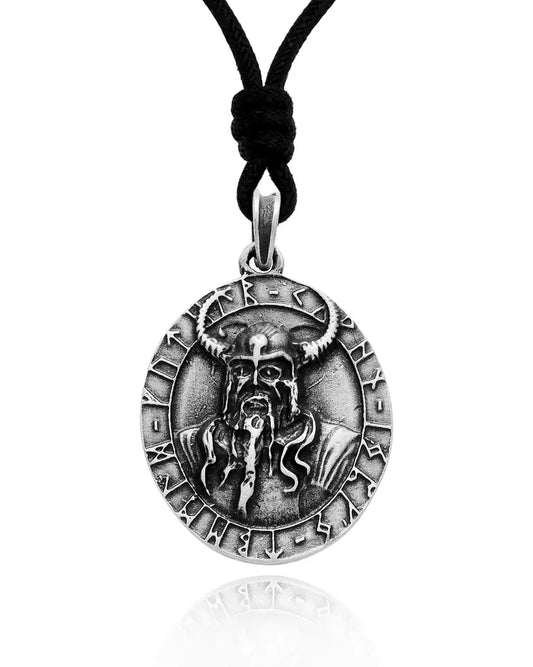 Odin Ragnarok Asatru Viking Thor God Silver Pewter Necklace Pendant Jewelry