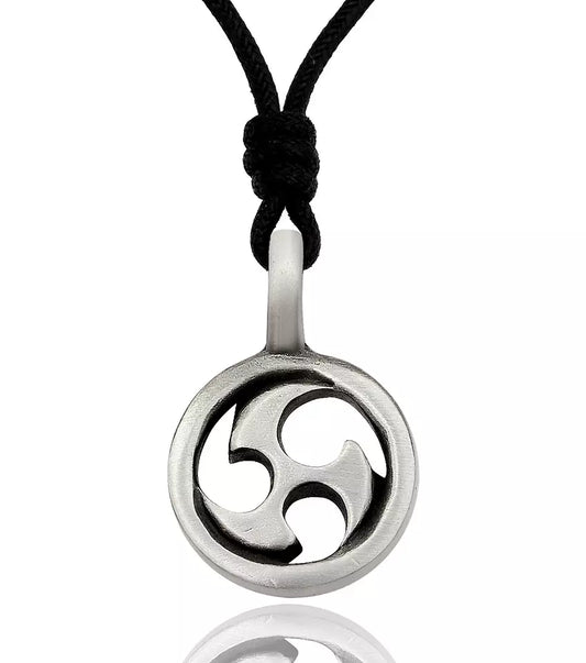 Handmade Triquetra Trilogy Wheel Silver Pewter Charm Necklace Pendant Jewelry