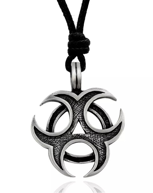 Unique Triquetra Trilogy Wheel Silver Pewter Charm Necklace Pendant Jewelry