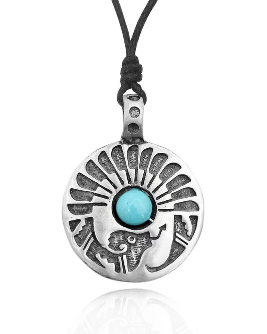 Native American Indian Symbol Silver Pewter Charm Necklace Pendant Jewelry