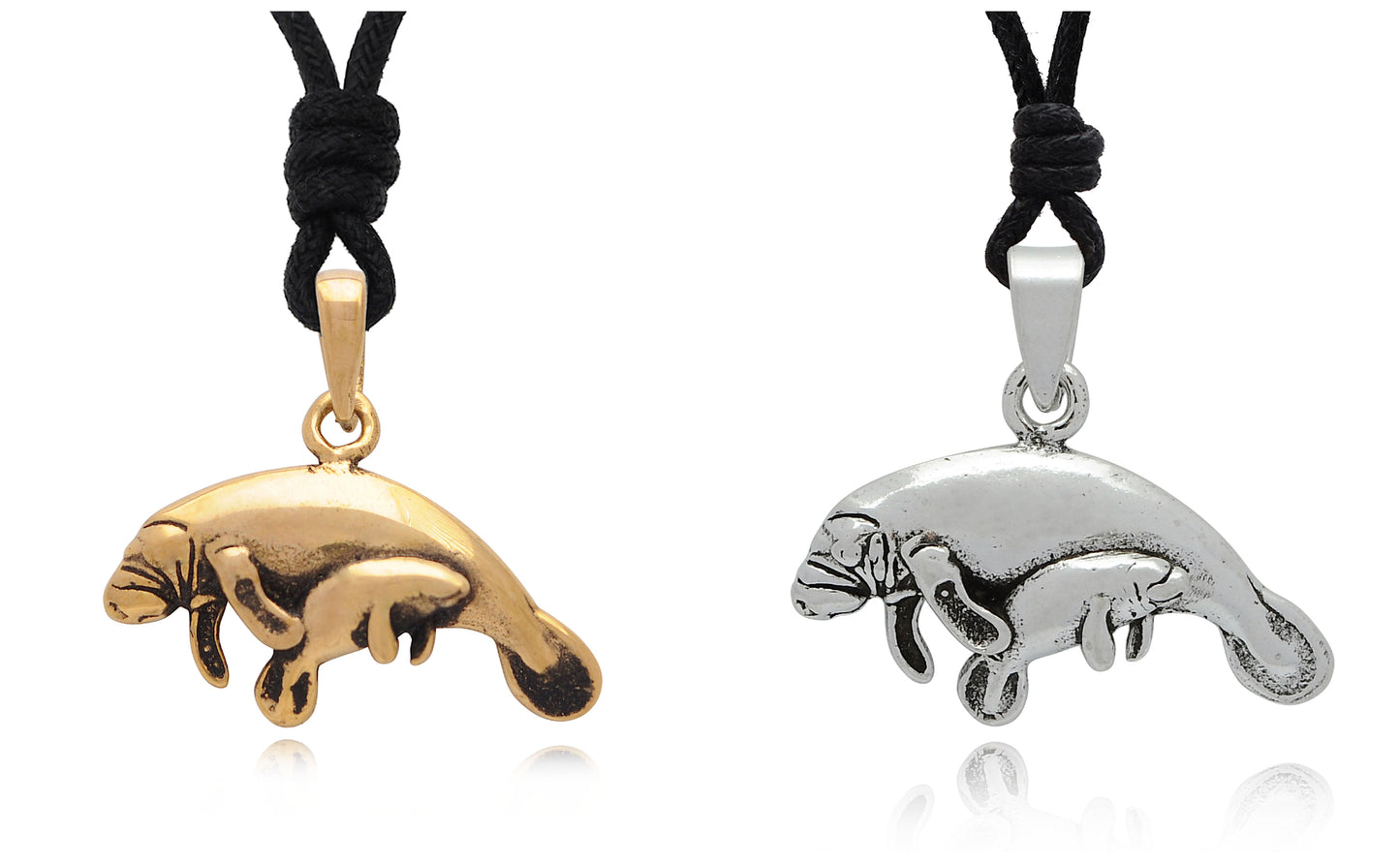 Sea Lion 92.5 Sterling Silver Gold Brass Charm Necklace Pendant Jewelry