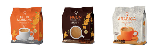 Tran Quang Cafe Good Morning, Ngon & Arabica Vietnamese Instant Coffee Mix 3 in 1