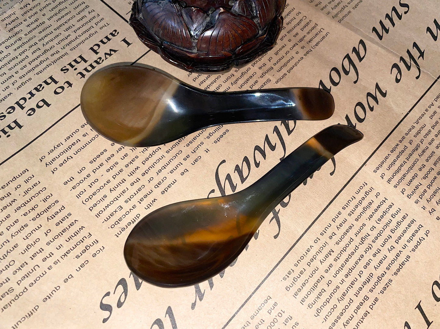 Handcrafted Unique Vietnamese Buffalo Horn Dinning Dinner Spoon