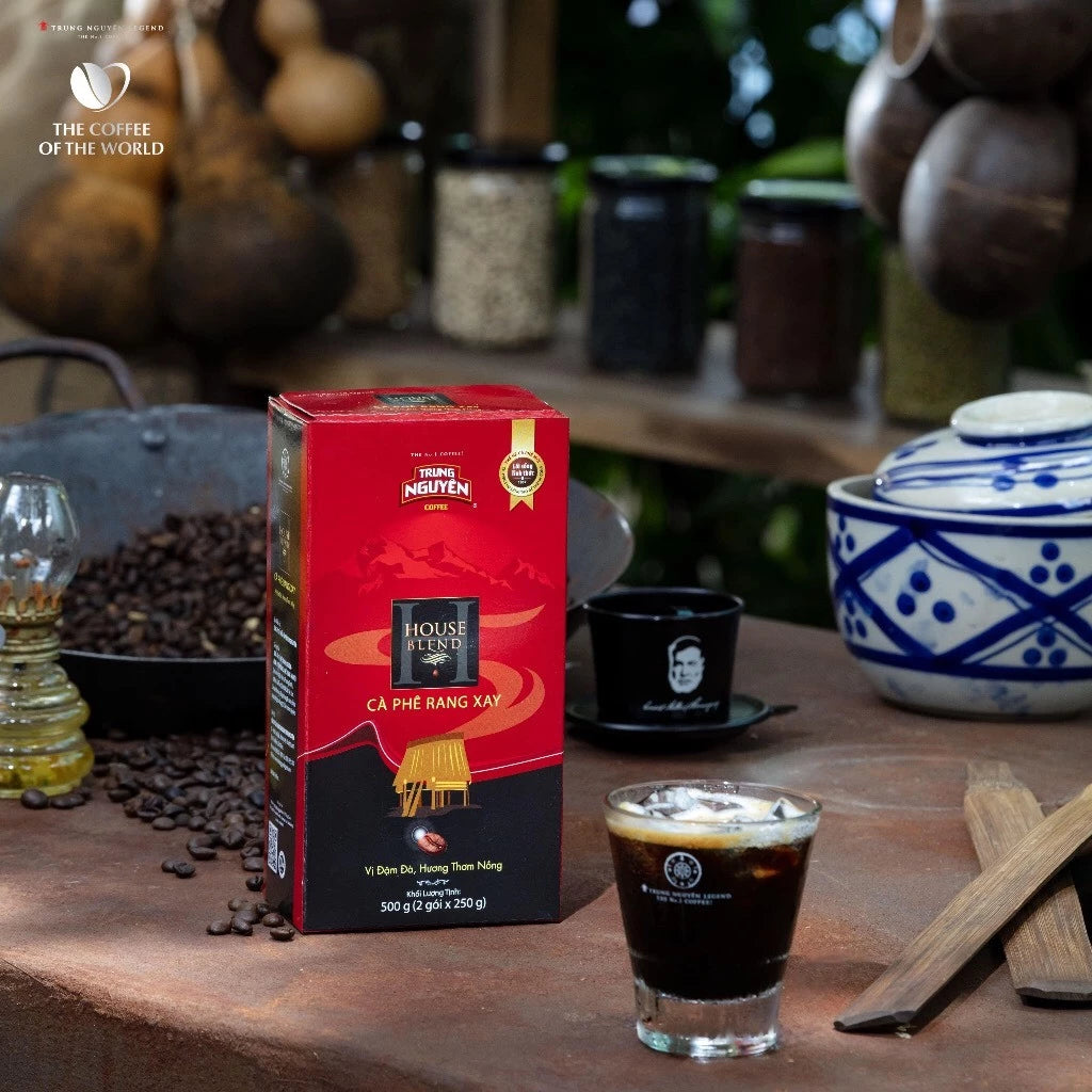 Trung Nguyên House Blend Coffee 500g – Premium Vietnamese Ground Coffee for Phin Brewing