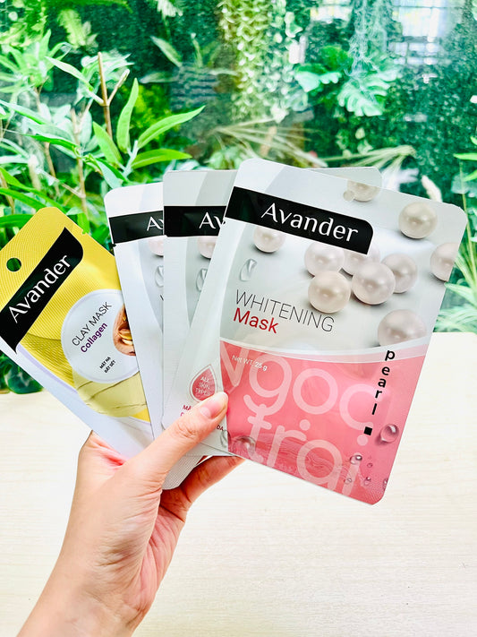 Set of 3 AVANDER Sheet Masks for All Skin Types Vietnamese Brand Vietsway USA seller