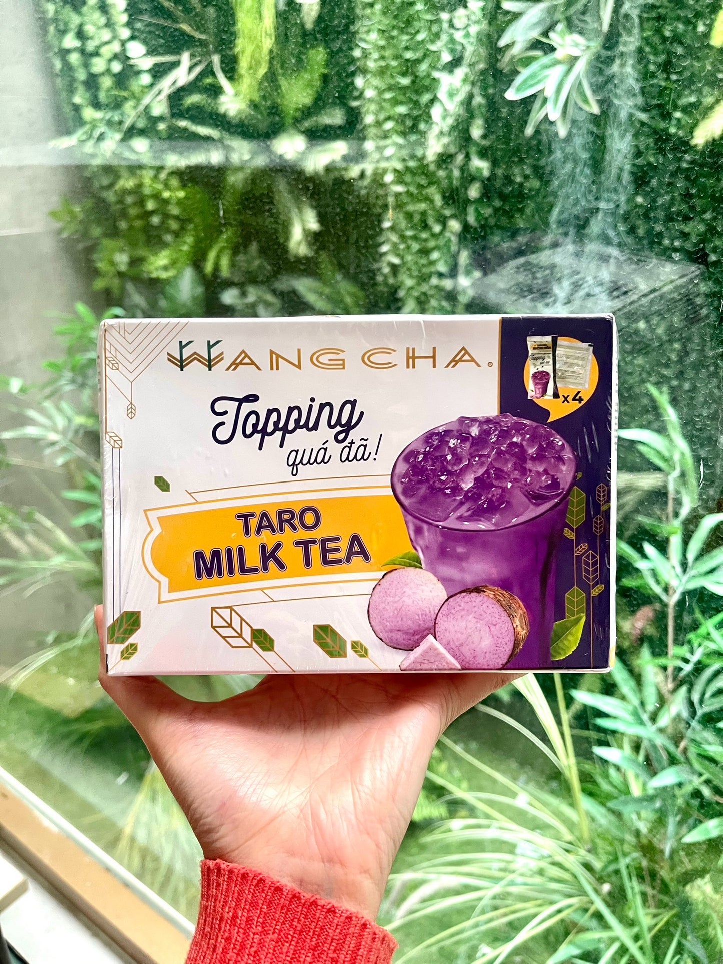 Vietnamese Taro Iced Milk Tea with Topping 400G Wang Cha VietsWay USA Seller