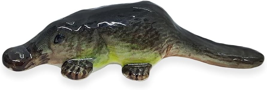 Long Dark Grey Platypus Figurine Hand Painted Miniatures Collectible Gifts