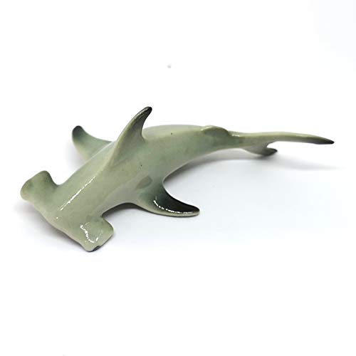 Hammerhead Shark Fish Figurine Ceramic Hand Paint Miniature Craft Collectible