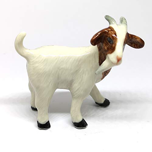 Ceramic White Goat Figurine Craft Collectible Miniature Country Farm Animals