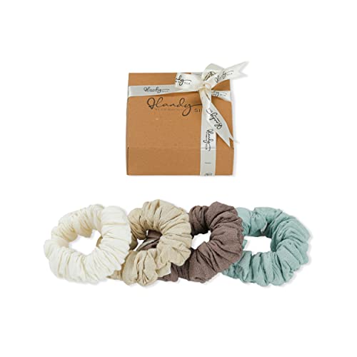 HANDYSILK Mulberry Raw Silk Scrunchies Ultra Soft Lightweight Gentle on Hair, Silk Hair Ties for Women With A Classic Vintage Look