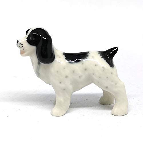 Ceramic Springer Spaniel Dog Figurine Craft Miniatures Collectible Animals