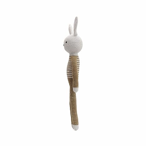 Stripe Pattern Long-legged Animal Handmade Amigurumi Stuffed Crochet Doll VAC (White Rabbit)