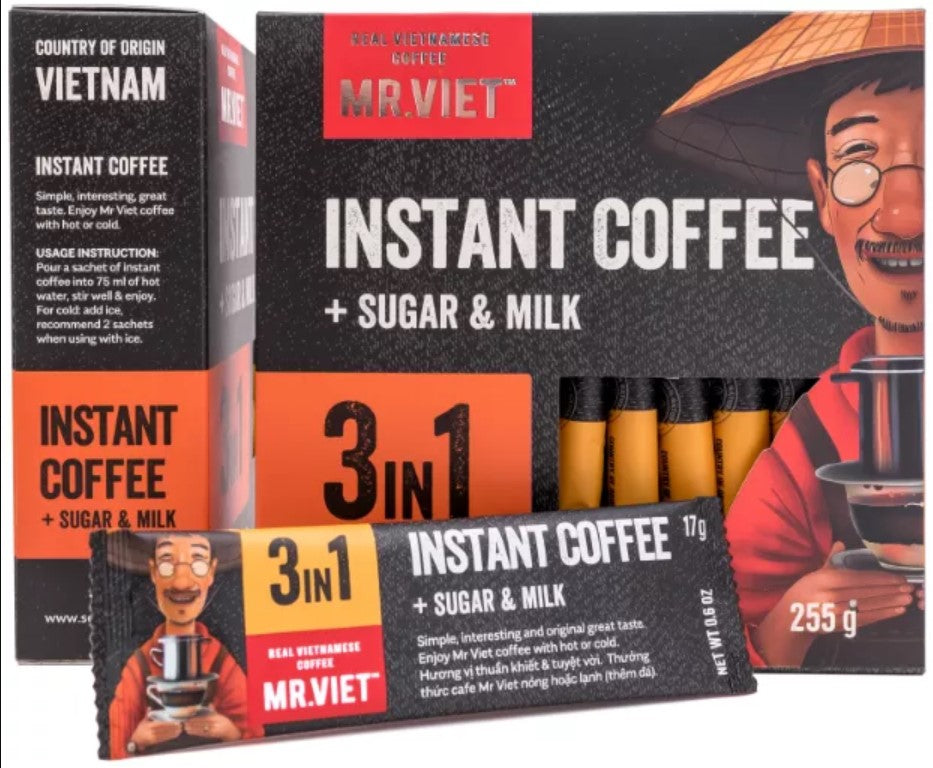 Mr. Viet Vietnamese Instant Coffee  4in1 / 3in1 / 2in1 Cappuccino / Black Americano/ Ginsheng Coffee