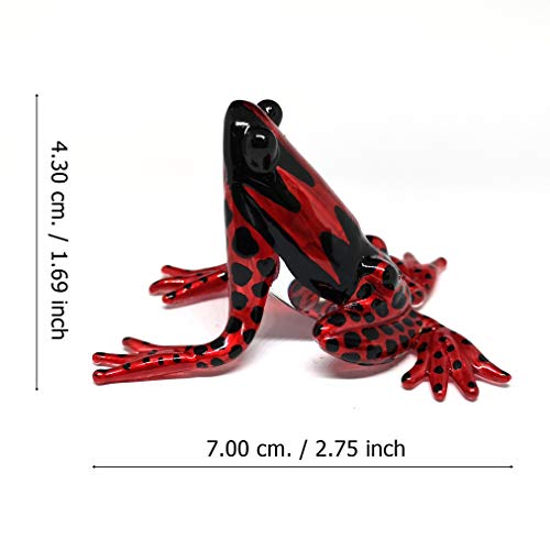 Glass Frog Figurine Red Poison Dart Animals Hand Blown Painted Collectible Gardening Gift Decoration for Home Statue