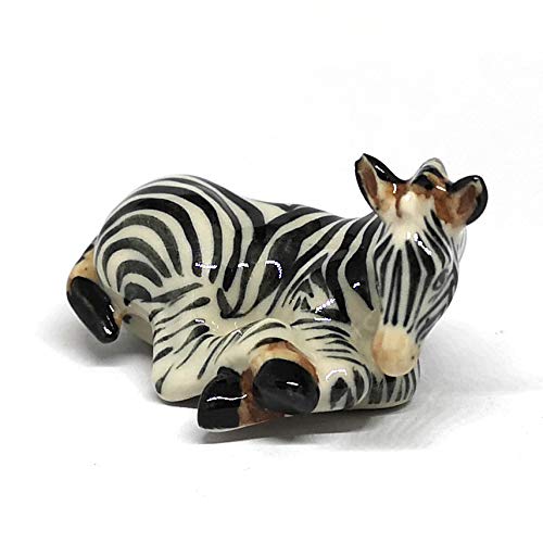 Zebra Figurine Ceramic Gift Collectibles Hand Painted Terrarium Garden Decor