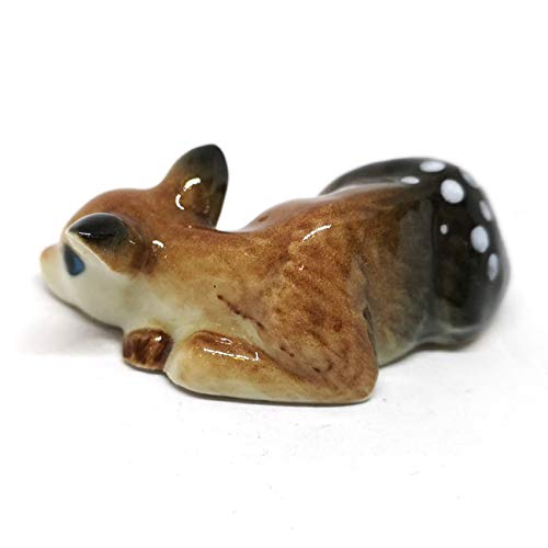 Ceramic Deer Bambi Figurine Craft Miniature Collectible Porcelain Animal Gift