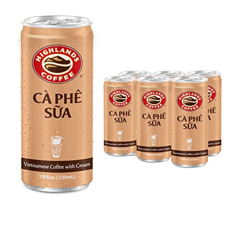 Highlands Coffee CÀ PHÊ SỮA Vietnamese Coffee with Condensed Milk│7.9 oz Can 6 or 12 7.9 Fl Oz (Pack of 6)