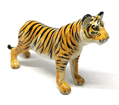 Ceramic Bengal Tiger Figurine Miniature Handmade Wildlife Zoo Standing