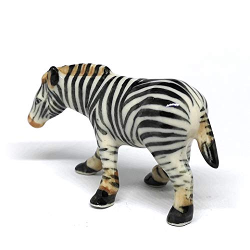 Zebra Figurine Ceramic Gift Collectibles Hand Painted Terrarium Garden Decor