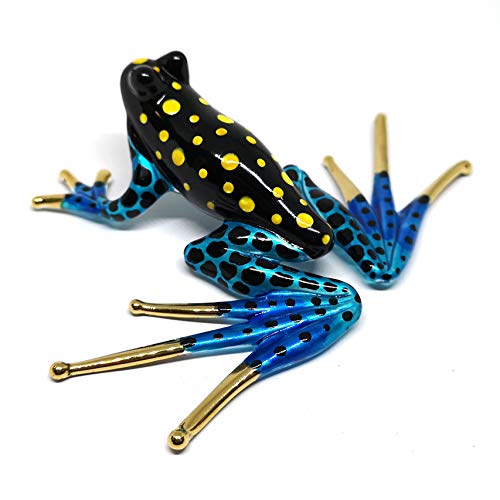 Collectible Frog Figurines Blown Glass Hand Painted Animals Lovers Gift Collection Miniature Home Garden DIY Decor