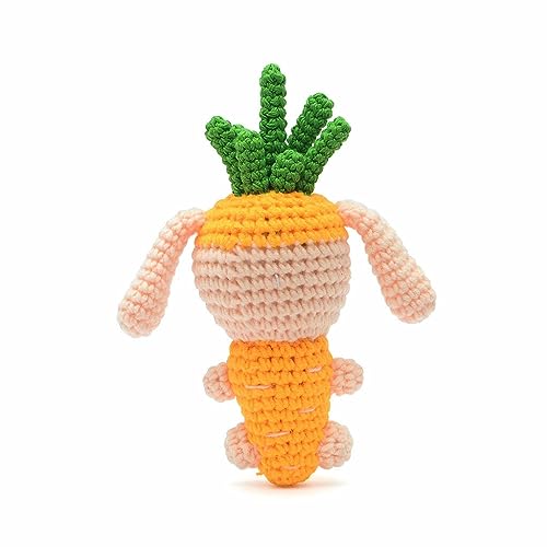 Orange Carrot Bunny Rabbit Handmade Amigurumi Stuffed Toy Knit Crochet Doll VAC