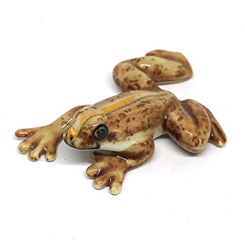 Ceramic Frog Figurine Miniatures Handmade Terrarium Collectible Garden Decor