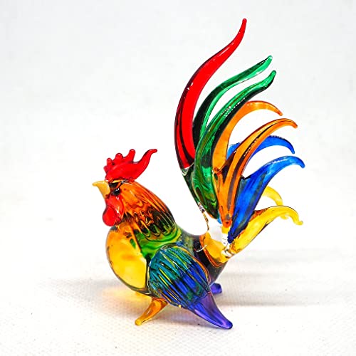 Whimsical Glass Chicken Figurine - A Playful Accent for Farmhouse or Country-Inspired Décor